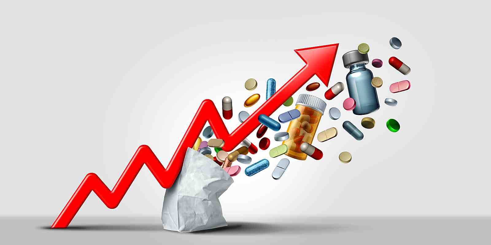rising graph concept of rising pharmacy costs