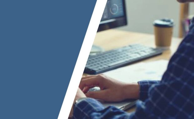 man working at computer