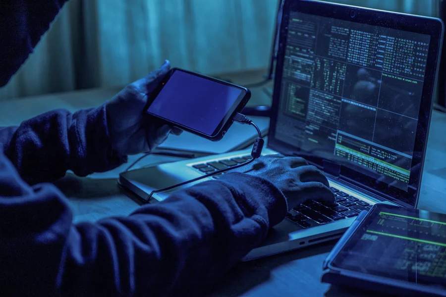 Hacker Using laptop