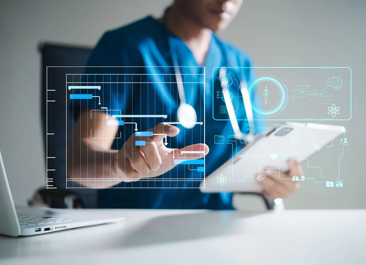 Medical-Professionals-Using-Futuristic-Data-Dashboards